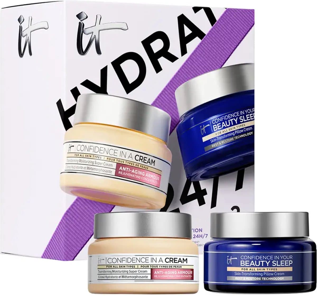 IT Cosmetics Celebrate 24/7 Hydratatie Anti-Aging Cadeauset - Set van 2 Huidverzorgingsproducten - Bevat 60 ml hydraterende crème en 60 ml nachtcrème (EAN: 3605972981387): Waarom dit setje zo’n gespreksonderwerp is in onze community