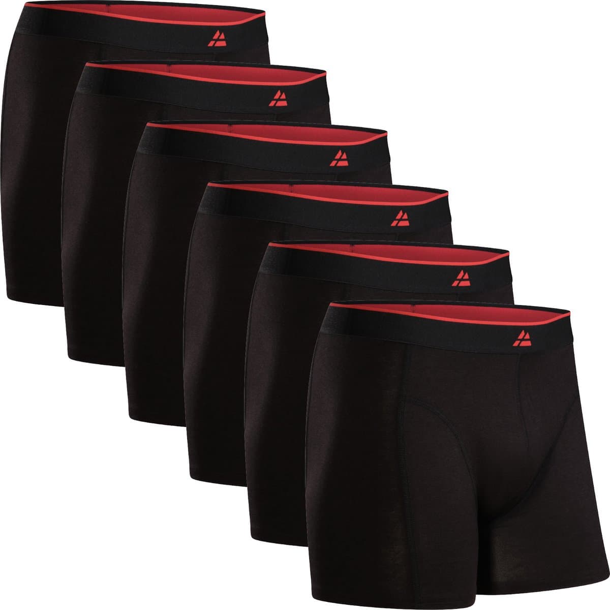 DANISH ENDURANCE Boxershorts Bamboe Viscose Heren Ondergoed - ultiem draagcomfort - 6 pack - Zwart/Rood - Maat XL (EAN: 5713205024980)