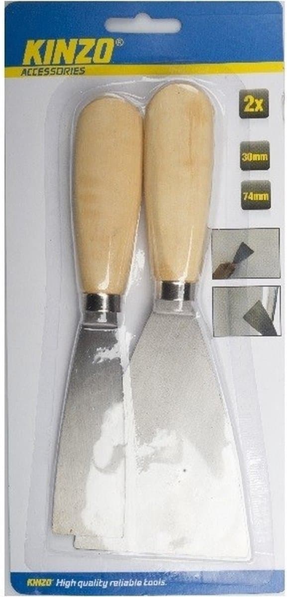 Kinzo Plamuurmessen - 2 stuks - 3 cm / 7,4 cm - schildersmes set (EAN: 8719538459663): Klein maar fijn (en onmisbaar!)