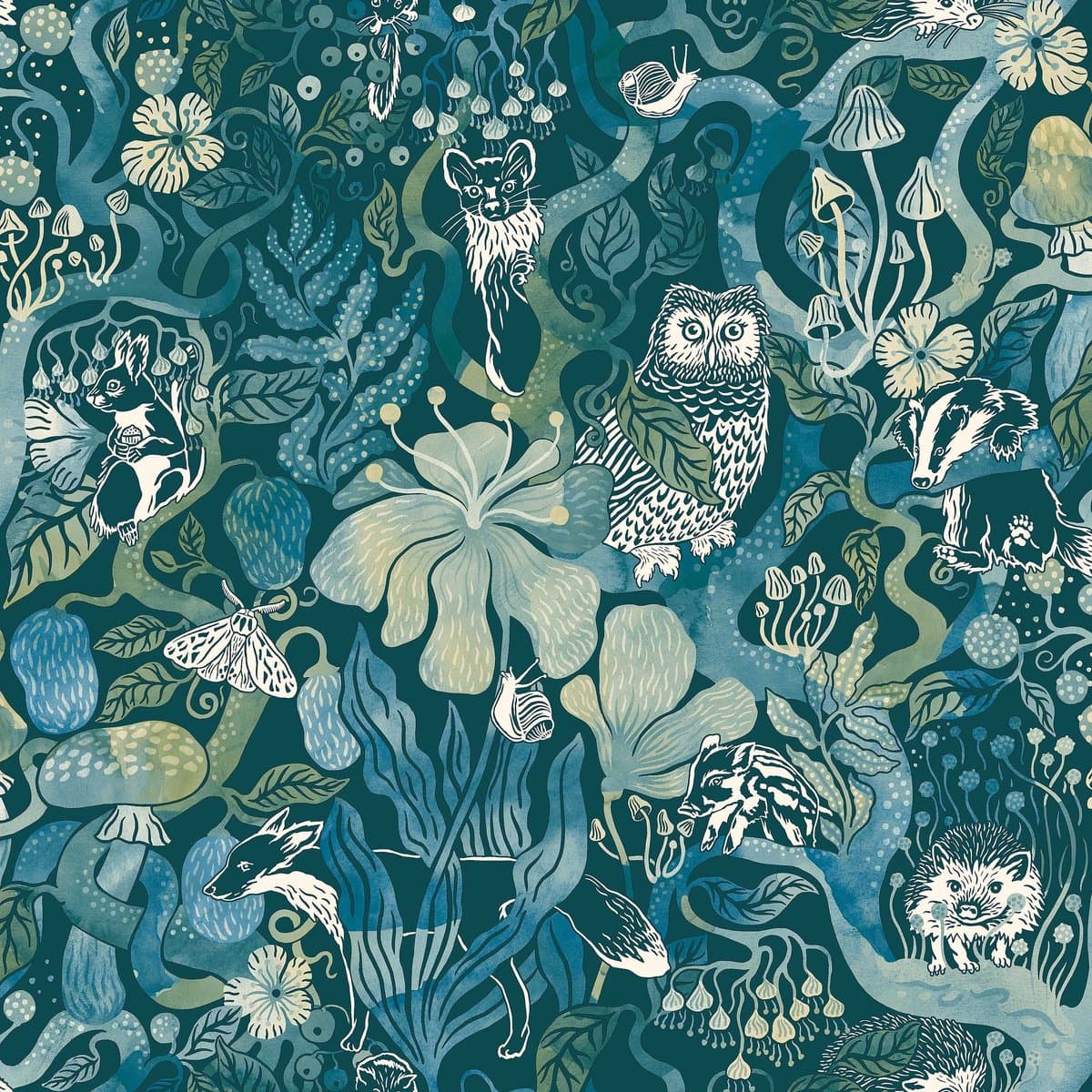 Boråstapeter Vliesbehang 8149 - Fairyland - Botanisch Turquoise - 53cm x 10.05m (EAN: 7320094052970): Een botanisch sprookje aan de muur 🌿