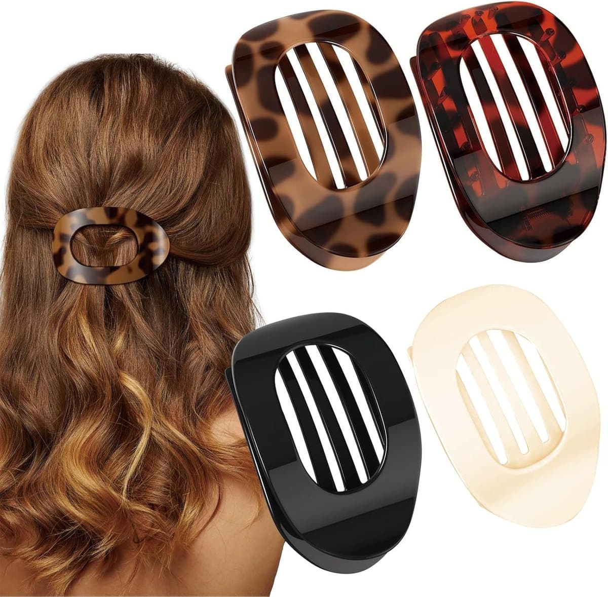 4 stuks platte haarklem - haaraccessoires - Haarspeld - Haarklemmen Dames - Haarklauw - haarspeld - Haarclip (EAN: 9477079706583)