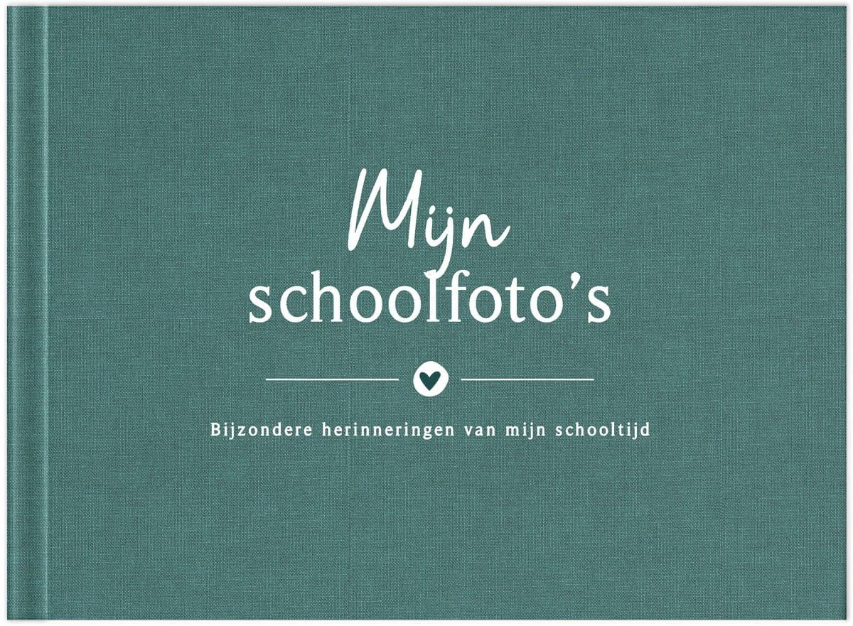 Fyllbooks - Schoolfotoboek Invulboek - Schoolfoto Album - Schooljarenboek - Linnen Groen/Blauw - Geschikt voor: 12 Portret- en Klassenfoto's (EAN: 9789083542782)