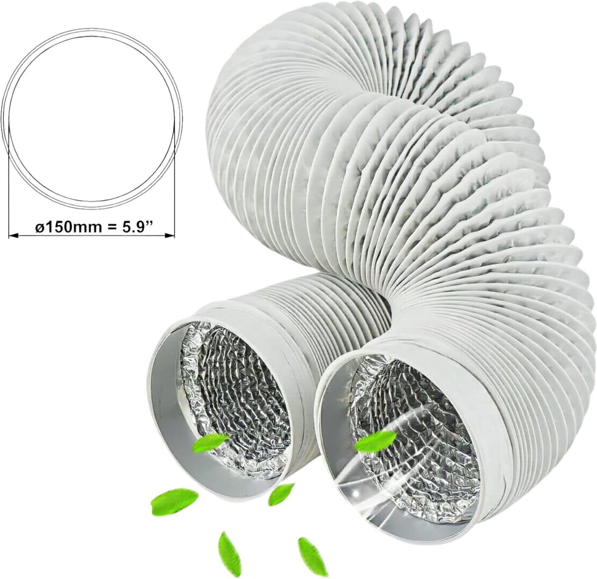 Afvoerslang airco slang - Luchtafvoerslang - buitenmaat Ø150mm - 3 meter - Geschikt voor: Air Ventilation (EAN: 9394816983086)