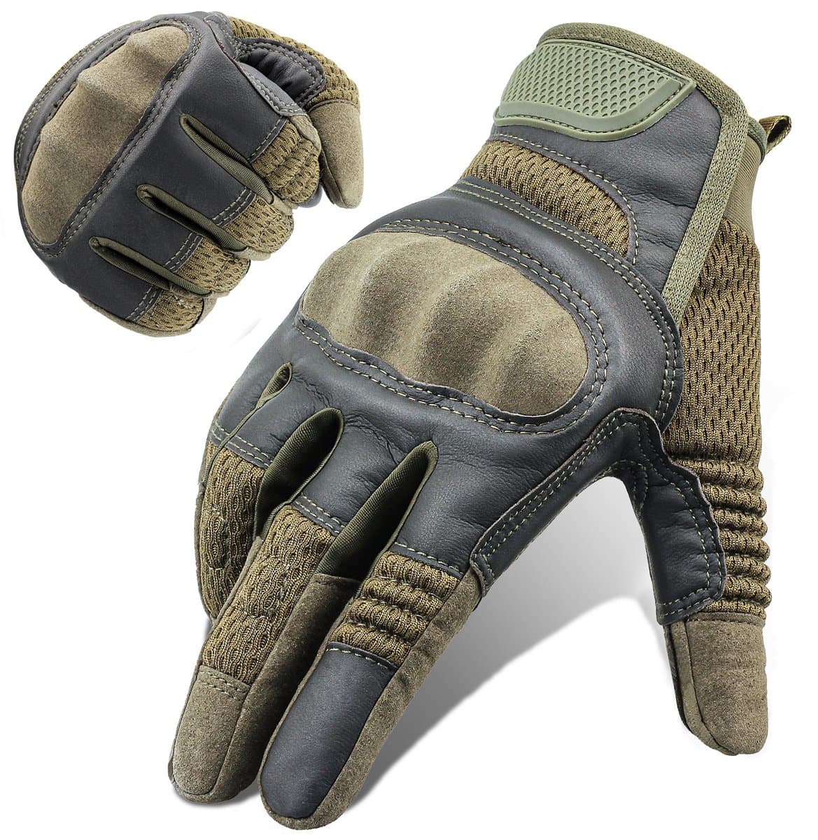 Motorhandschoenen - Aanraakfunctie - Knokkelbescherming - XXL - Groen (EAN: 4070751616634)