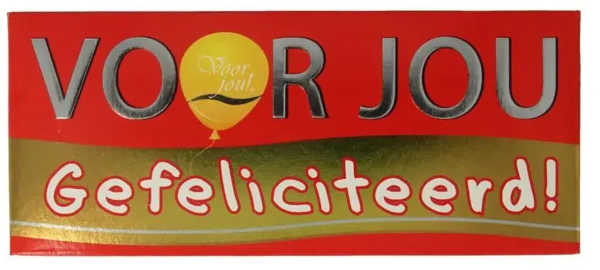 Wensreep Chocolade – Fairtrade Belgische Melkchocolade 70g – Cadeau met Tekst Gefeliciteerd (EAN: 8717624833670): Een klein stukje geluk voor je cadeau