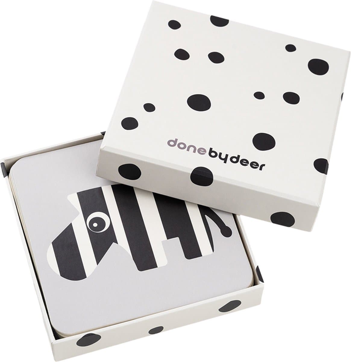 Done by Deer Baby Contrast Kaarten – 10-pack – Multicolor (EAN: 5712643050582): De Done by Deer Kontrast Kaarten – een kleine verrassing