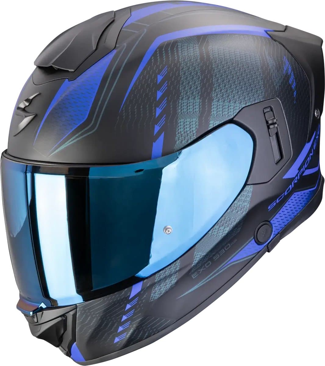 Scorpion EXO-530 Theras Matt Black Blue - Integraalhelm - Maat XL - Motorhelm - ECE 22-06 gekeurd (EAN: 3701629132376): 🎨 De eerste indruk matte zwart met een vleugje blauw