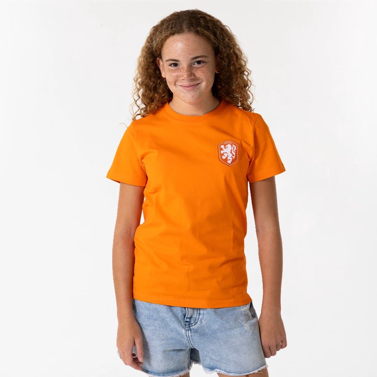 Nederlands Elftal Logo T-Shirt Kinderen - Maat 140 - Oranje - Jongens & Meisjes - KNVB - Fankleding - Fanshirt - Voetbal - Officiële Merchandise (EAN: 8716384956230)