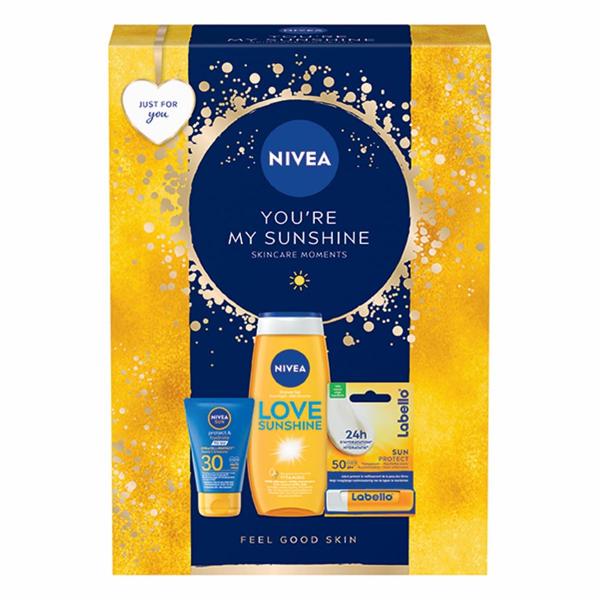 NIVEA You’re My Sunshine Geschenkset Vrouwen- Cadeaupakket met Zonnebrand, Douchegel, Labello - Verjaardag Cadeau Vrouw - Moederdag cadeautje (EAN: 4006000194233)