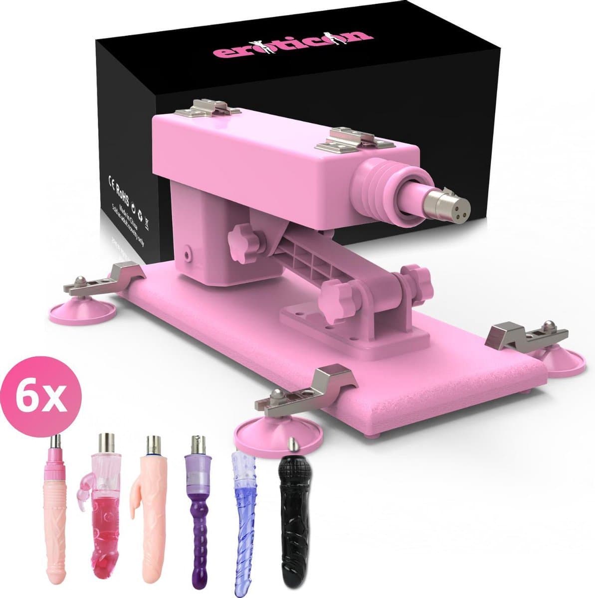 Love Sex Machine met 6 Anale en Clitoris Stimulatie Dildo’s – Uitgebreid Seksmachine Pakket voor Man en Vrouw met 6 Sex Toys – Neukmachine – Fuck Machine – Discreet Verzonden (EAN: 8720387371013)