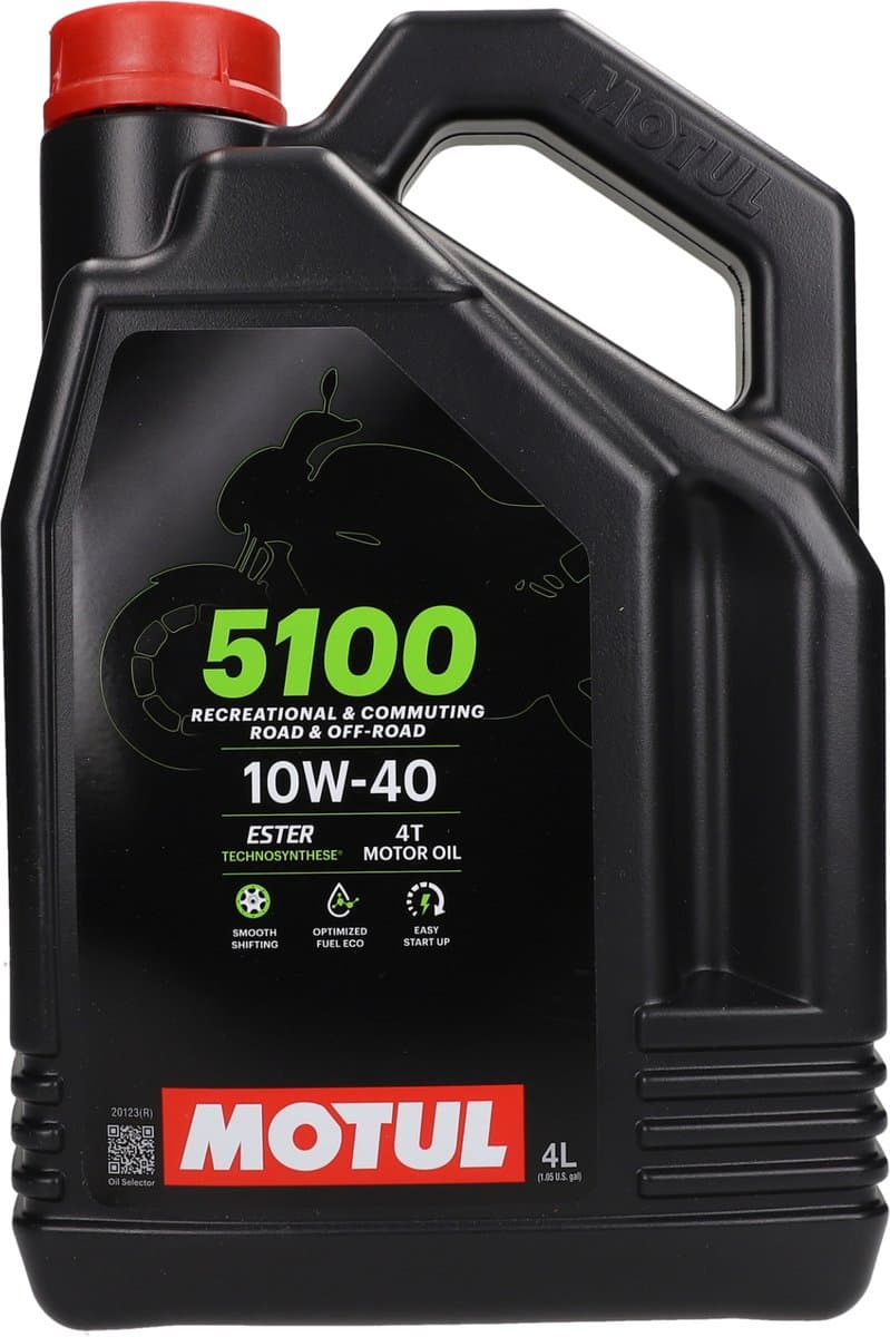MOTUL 5100 10w40 Motorolie - 4L - semi-synthetisch - voor 4-takt benzinemotoren (EAN: 3374650247090)