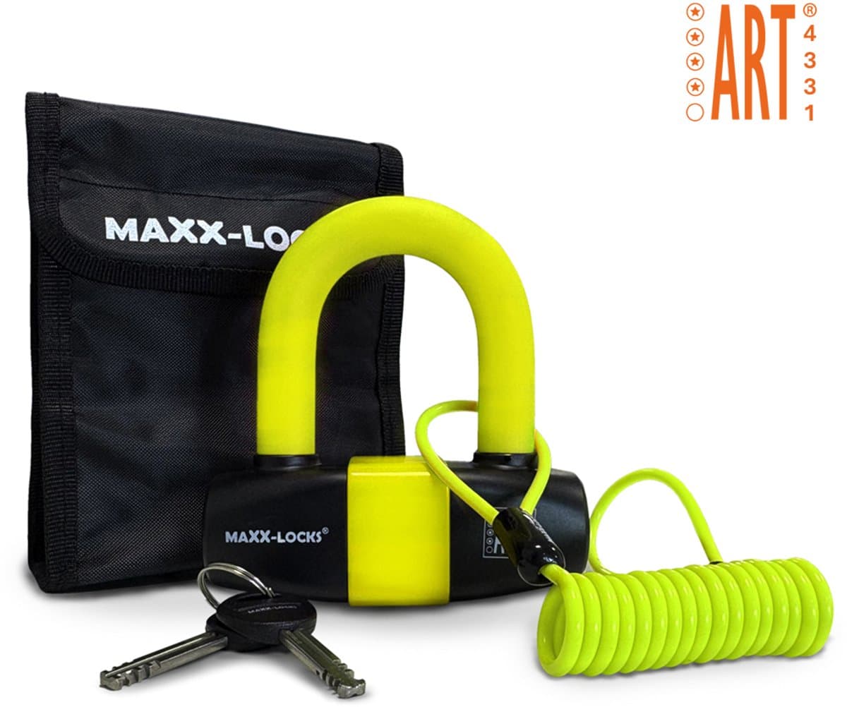 Maxx-Locks Taupo Schijfremslot ART 4 - Remschijfslot - ART4 Motorslot - Gebruiksvriendelijke Beveiliging voor je Motor - Geel (EAN: 8721249615306): Wat jullie allemaal vroegen