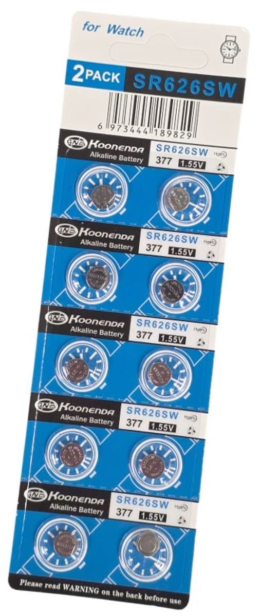 Koonenda - Horloge Batterij - SR626SW - AG4 - 377 - LR66 - 1.55V - 10 Stuks (EAN: 6973444189829): 🎯 Wat maakt deze batterijen anders
