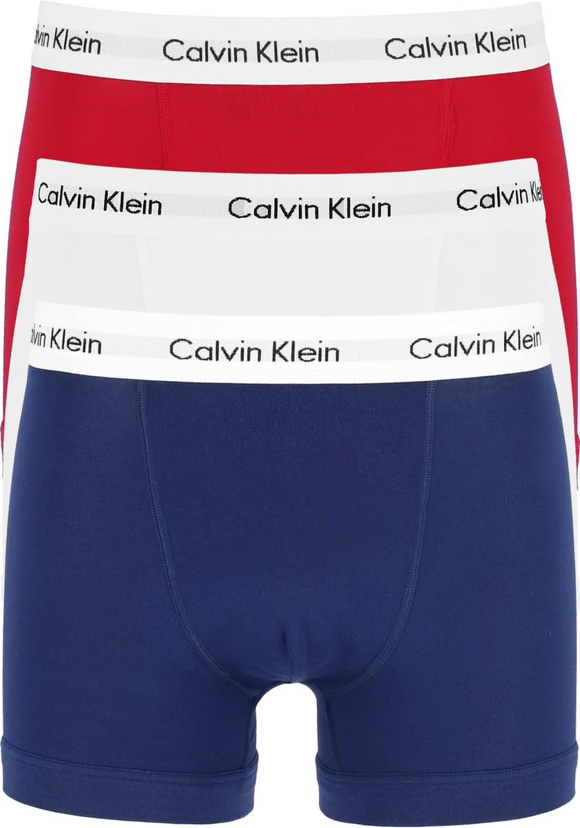 Calvin Klein Trunks Heren Onderbroeken - 3-pack - Blauw/Rood/Wit (EAN: 8718571254327)