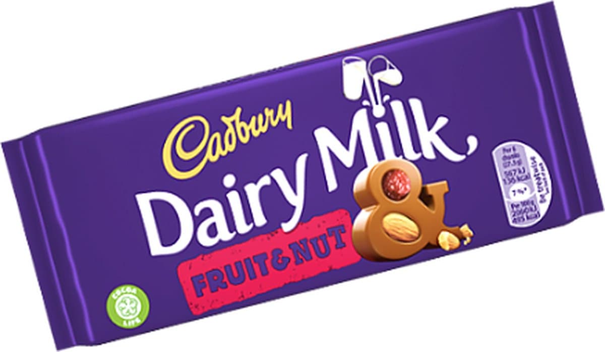 Cadbury Dairy Milk Fruit & Nut - chocoladereep met amandelen en rozijnen - 180g (EAN: 7622201149611): **Wat maakt deze chocoladereep zo bijzonder**