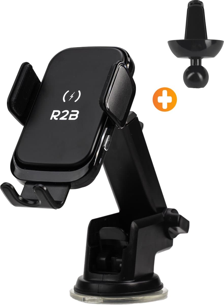 R2B Telefoonhouders Auto Zuignap met Draadloze Oplader - Raam/Dashboard/Ventilatie - GSM Houder Auto - Autohouder - Telefoonhouder Auto - Mobiel Houder Auto - Telefoon Houder - Auto Telefoonhouder - Phone Holder Car (EAN: 8720165904839): De Zuigna...