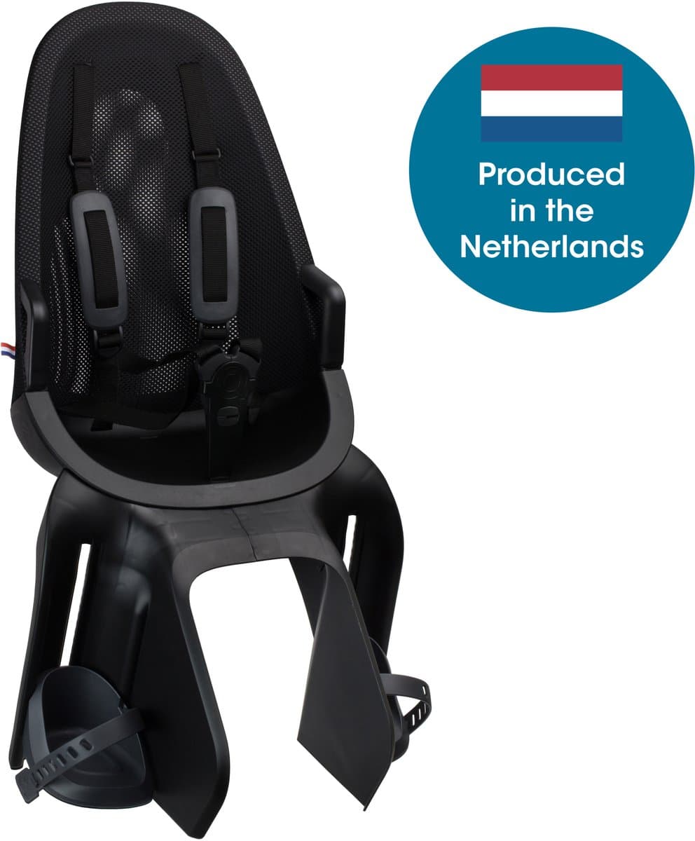 Qibbel Air Fietsstoeltje Achter Bagagedrager bevestiging - Quick Connect - Fietszitje - Midnight Black (EAN: 8712864439002)