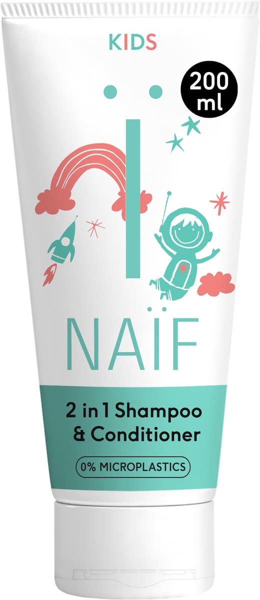 Naïf 2-in-1 Shampoo & Conditioner - Kinderen - Natuurlijke Ingrediënten - Reinigend - Verzorgend - 200ml (EAN: 8720254710969)