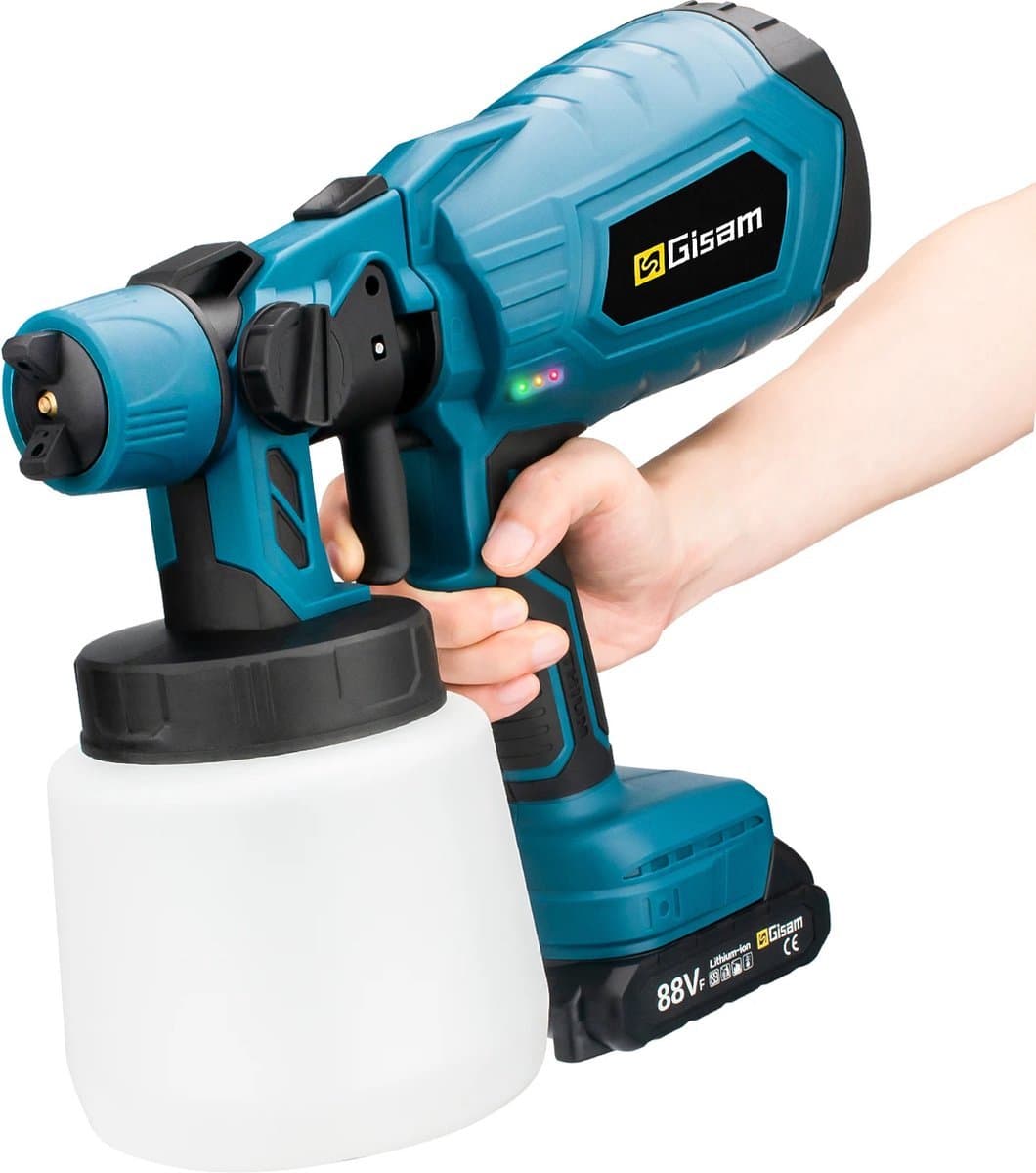 Elektrische Verfspuitspistool - Met 2 accus - Verfspuit - Verfspuiten - Geschikt voor Makita 18V - Verfspuitpistool - Verfspuit op accu - Verfpistool - Verfspuiten elektrische - Spuitbus (EAN: 8721284451204): De eerste indruk Vrijheid (met een kle...