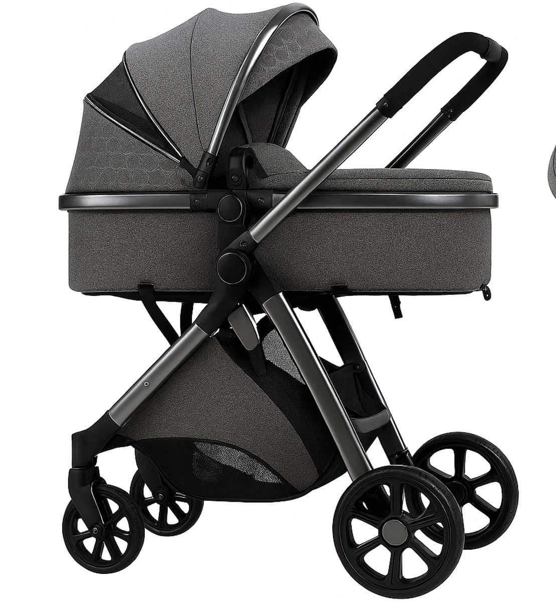 Luxe Multifunctionele 3-in-1 Combi Kinderwagen – Kwalitatieve Buggy – Opklapbare Wandelwagen – Donkergrijs – Incl. Autostoel (EAN: 8741650884146): **🚀 Unboxing & Opzetten – Makkelijk of Moeilijk**