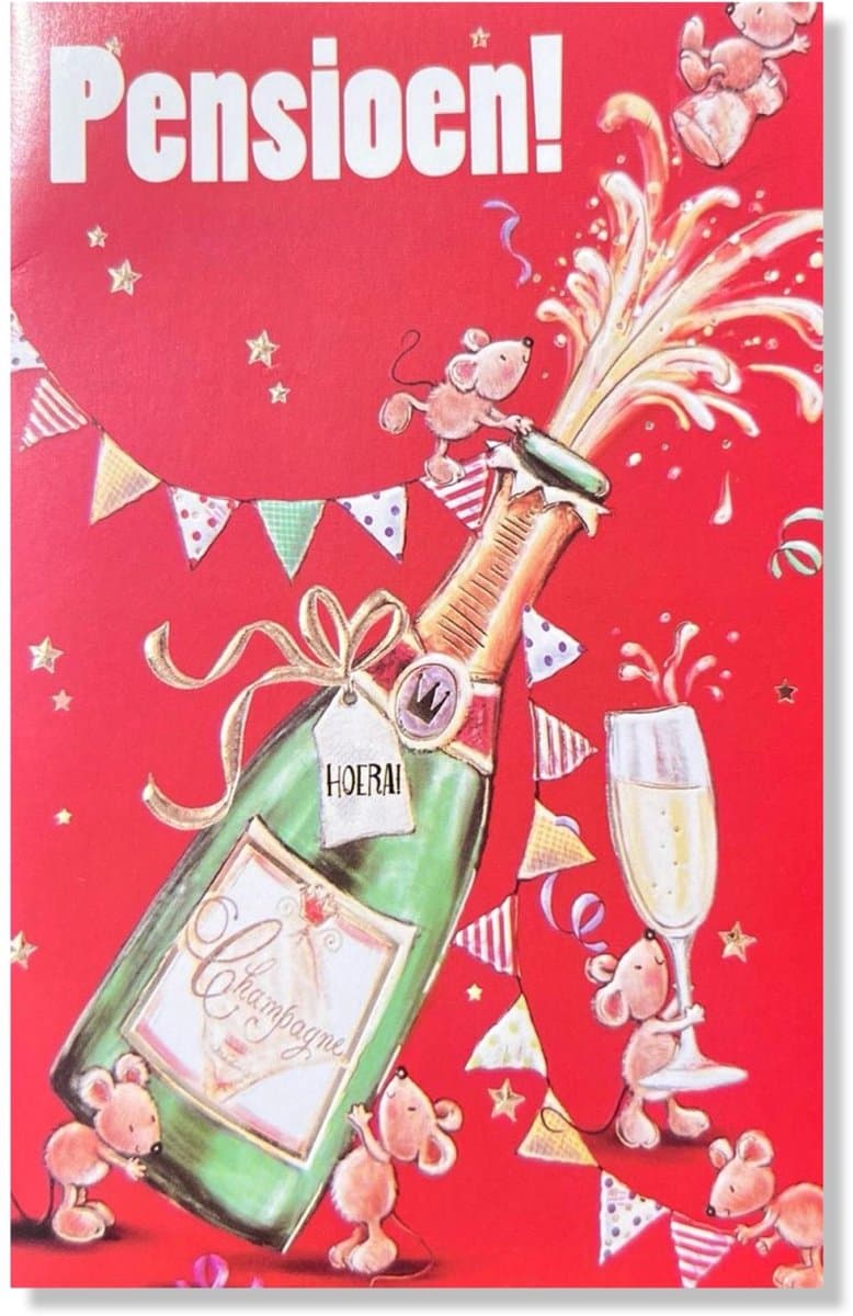 Pensioen! Wenskaart - 12x17cm - Gevouwen kaart inclusief envelop - Pensioen / Stoppen met werken (EAN: 0710663465725): Klein formaat, groot effect 📮