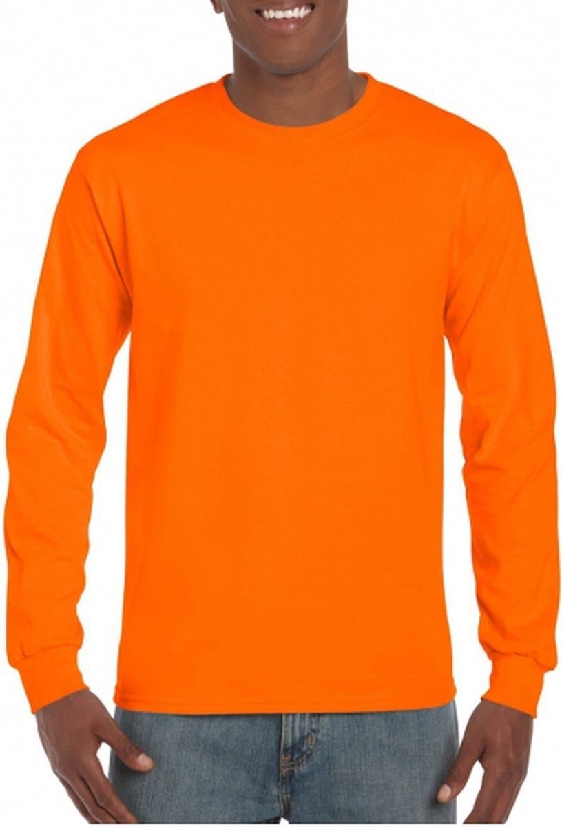 Leon & Soda T-shirt lange mouwen - heren - lichtgevend oranje - katoen/polyester - normale fit M (EAN: 8718758925712): Wat is het gevoel