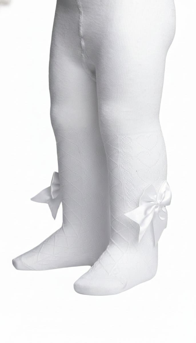 Soft Touch - Jacquard Maillot met Strik - Wit - Maat 3-6 mnd - 68 (EAN: 7442156461480)