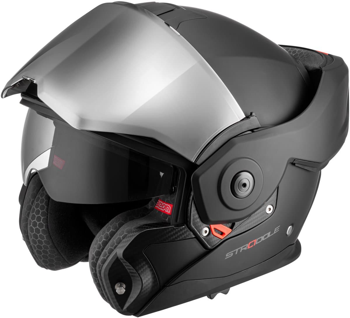 BEON Stradale Motorhelm - L - Systeemhelm met Zonnevizier - 180º Verstelbare integraalhelm - Jethelm - Mat Zwart (EAN: 8720941404126)