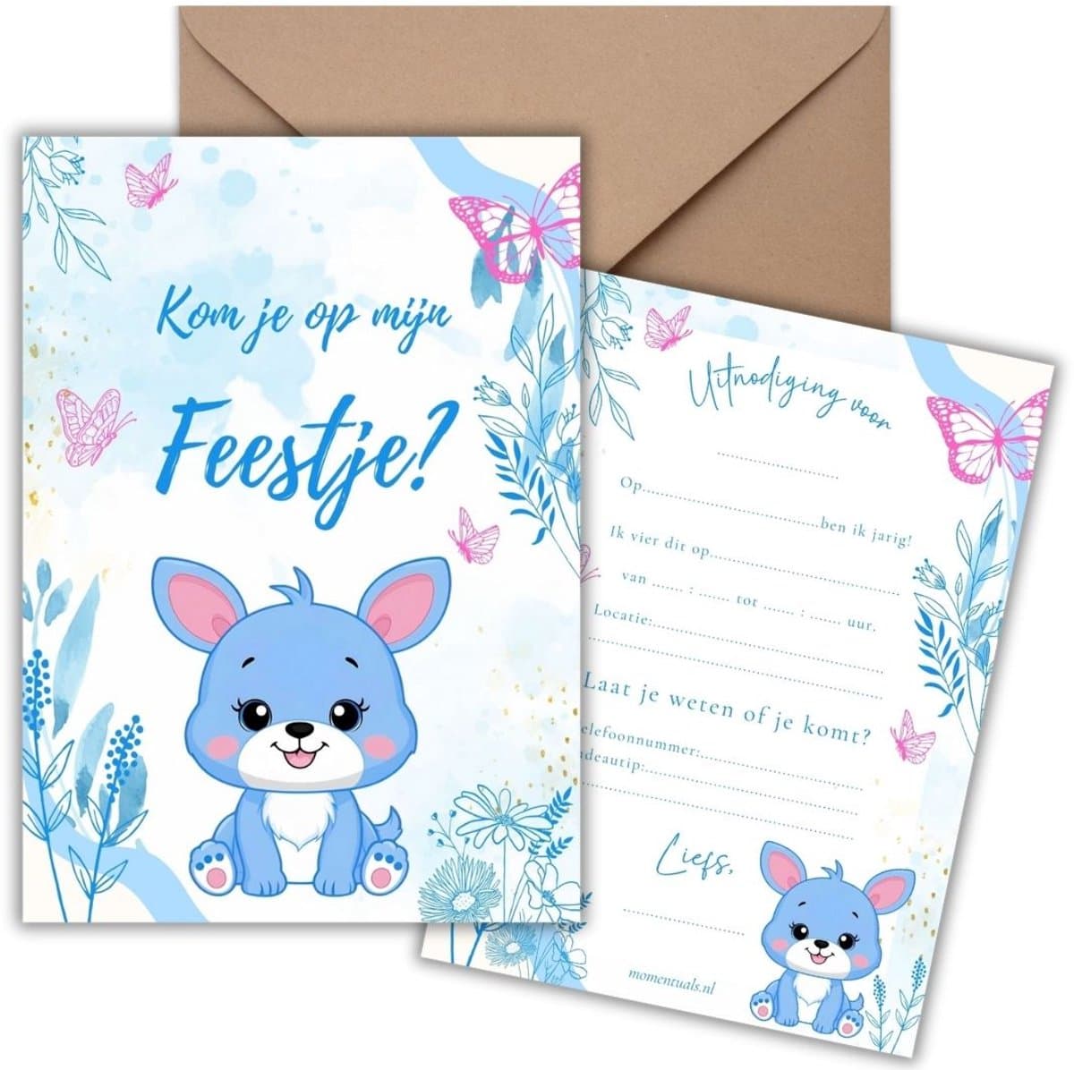 Uitnodiging Kinderfeestje 10 Kaarten + Enveloppen - Tuki - Jongen & Meisje – Uitnodigingskaarten - Beschrijfbaar - Verjaardag Kind (EAN: 8721161817314)