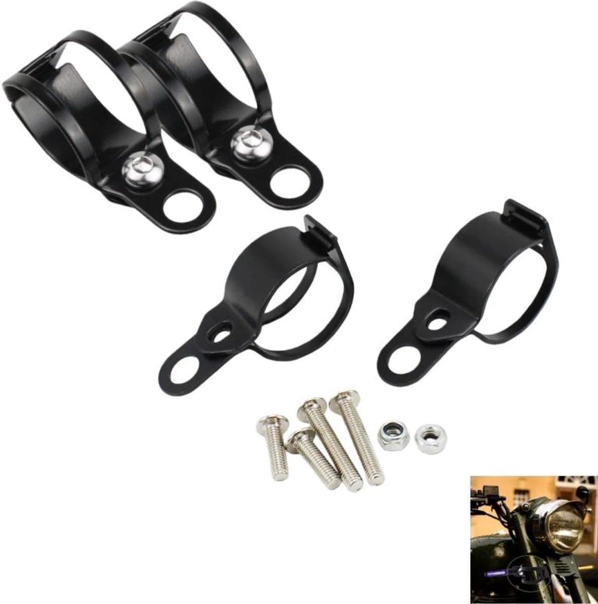2 paar - knipperlichten montagebeugels klemmen - motor richtingaanwijzer beugel - universele richtingaanwijzer howder vorkklemmen vontagebeugel - vorkbuis 30-43mm - zwarte (EAN: 7841939047734): De eerste indrukken Wat zeggen de anderen