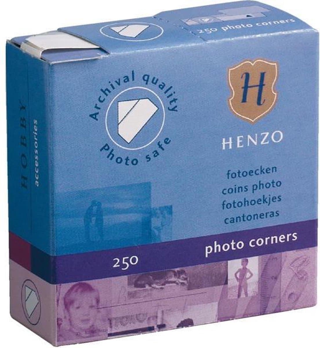 Fotoplakkers - Henzo - Fotohoekjes - 250 stuks - Transparant (EAN: 8711229183116)