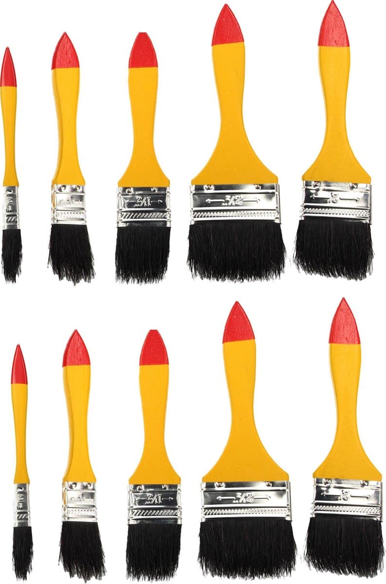 Benson Professionele 10-delige Platte Kwasten Set – 25x20x1cm | Voor Professioneel Schilderen en Oliën (EAN: 8718026584719): Eerste indruk Wat krijg je precies