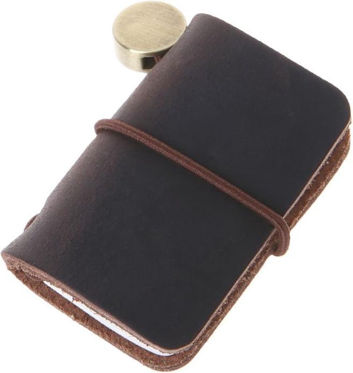 WiseGoods Lederen Reis Dagboek - Midori - Mini Travelers Notebook - Reis Journal - Klein boekje met Leren Cover - Cadeau - Zwart (EAN: 8720167818578)