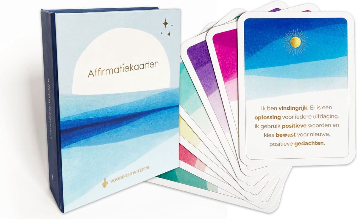 Affirmatiekaarten Voor Positiviteit - positieve affirmaties - 60 kaarten in bewaardoos - inzichtkaarten - manifesteren (EAN: 9789493205239)