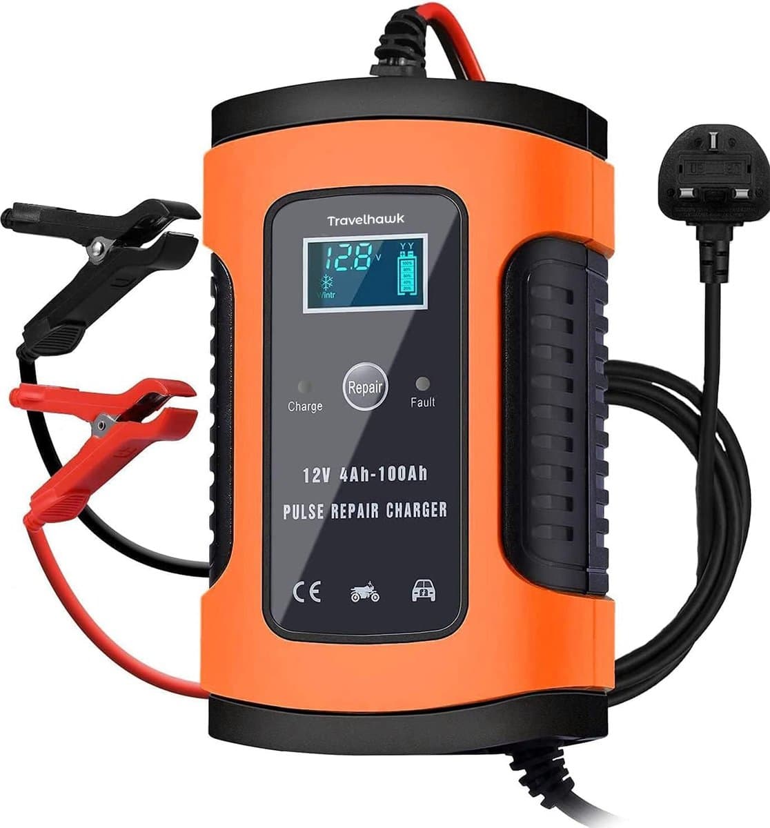 Travelhawk Acculader - Druppellader - Acculader Auto - Geschikt voor Motor Auto Scooter - 12V 6A (EAN: 8720634573085)