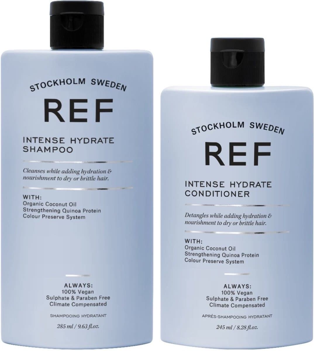 REF Stockholm - Intense Hydrate Set Shampoo 285ml + Conditioner 245ml - Krullen - Haar - Droog haar shampoo & conditioner (EAN: 7439654755760)