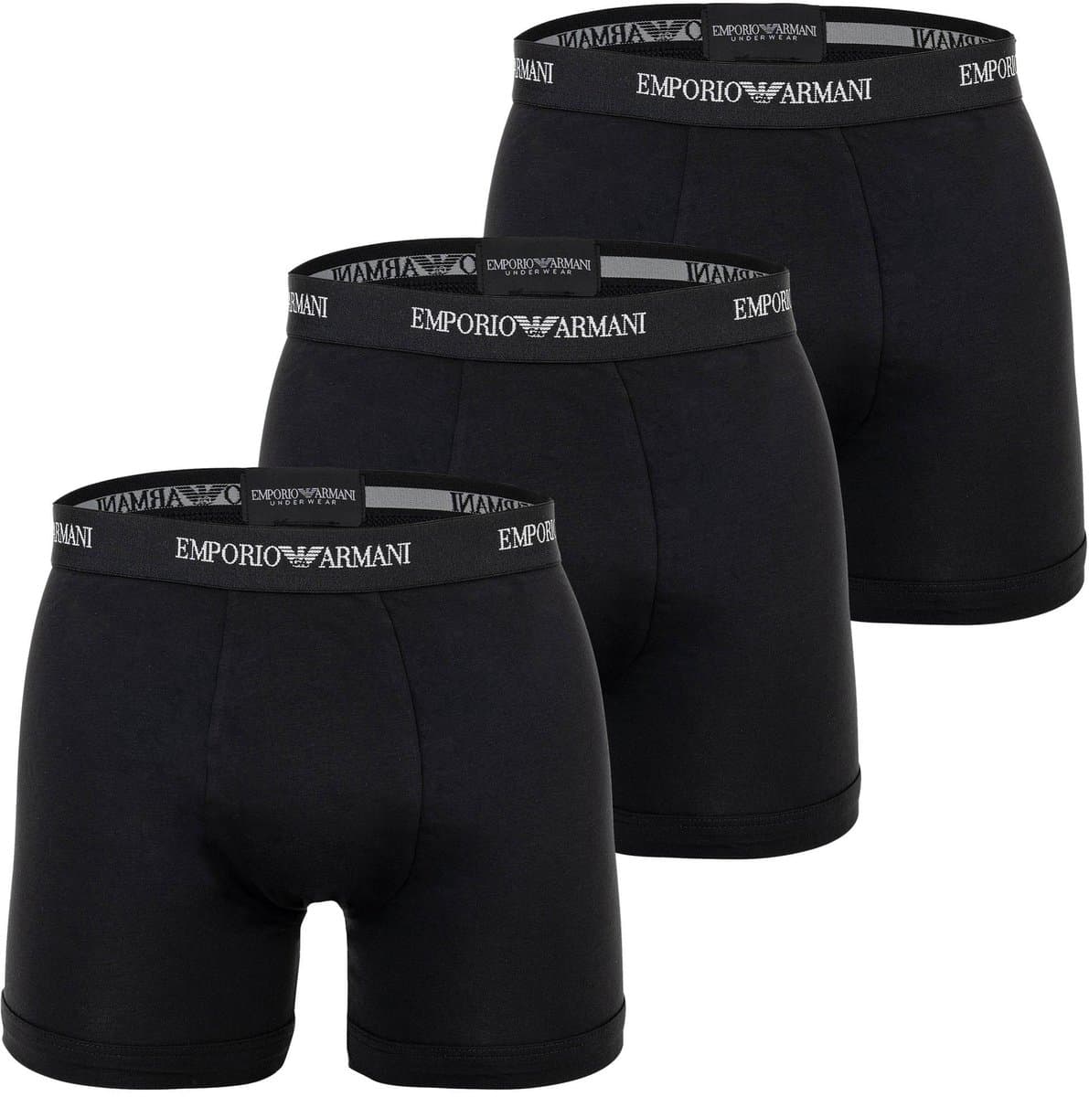 Armani boxershorts met logo band 3-pack zwart (EAN: 8056643360430)