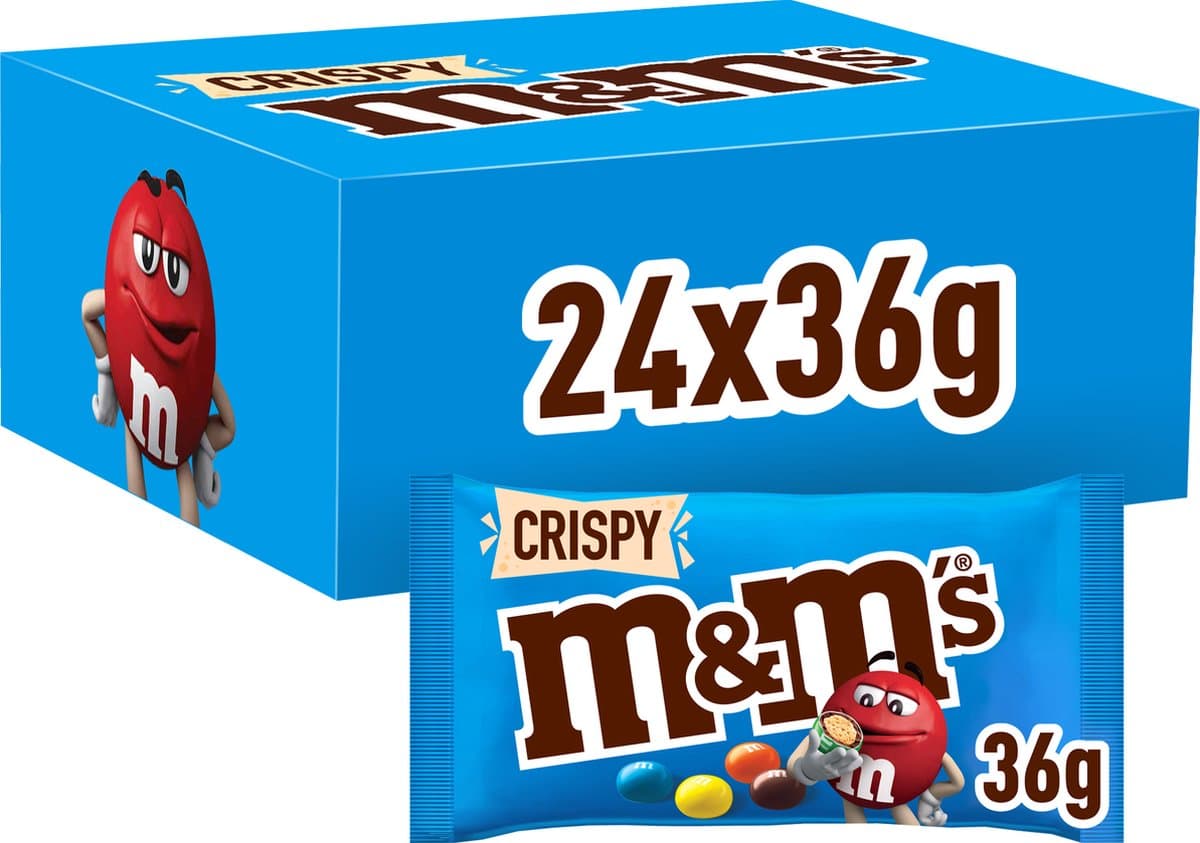 M&M'S Crispy - melk chocolade snoepjes - uitdeelzakjes 24x36 gram (EAN: 5000159304238): 🧩 Waarom M&M’S Crispy een must‑have is