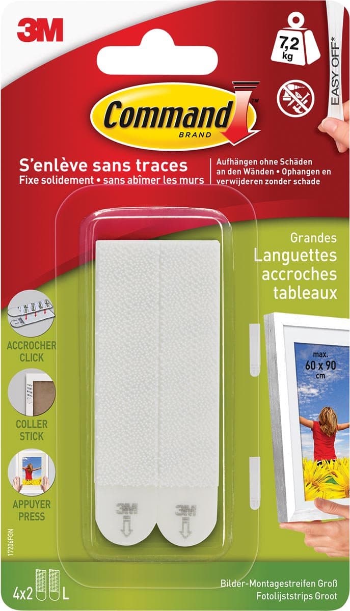 3M - Fotoplakkers - Command™ Fotolijststrips - 17206C - wit - 4 x 2 strips - 7.2kg (EAN: 4046719466634)