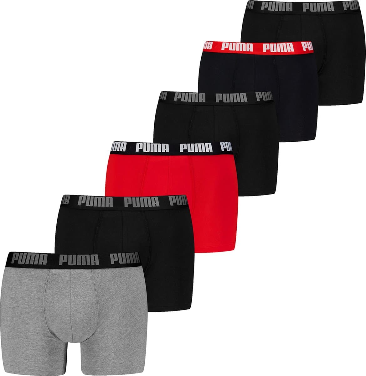Puma Basic Heren Boxer 6-pack - Grijs/Rood/Zwart - Maat XL (EAN: 8720245586665): Waarom ik even stil stond bij deze boxers