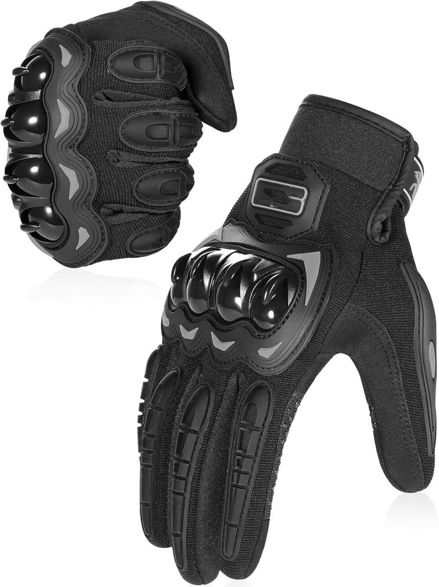 EXCITAT Motorhandschoenen - Volledige vinger touchscreen handschoenen - Geschikt voor motorraces, ATV, bergbeklimmen, jagen, motorcross en andere buitensporten - Zwart - Maat M - 1 paar (EAN: 8721401380790)