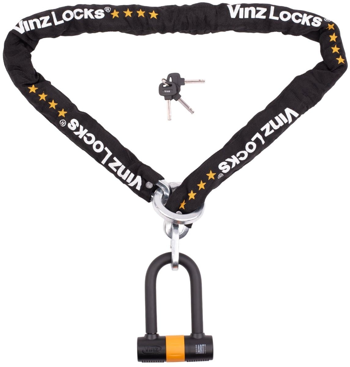VINZ Oyu ART 4 Motorslot / Scooterslot | Kettingslot met Loop en extra groot Beugelslot | 3 sleutels | ART Goedgekeurd Slot voor Motor Scooter Brommer - 120 cm (EAN: 8720574328301)