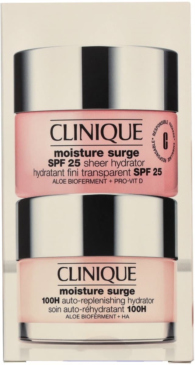 Clinique Moisture Surge Facial Care Set 100 ml - Moisture Surge SPF25 Sheer Hydrator 50ml/Moisture Surge 100H Auto-replenishing Hydrator 50ml (EAN: 0192333258293)