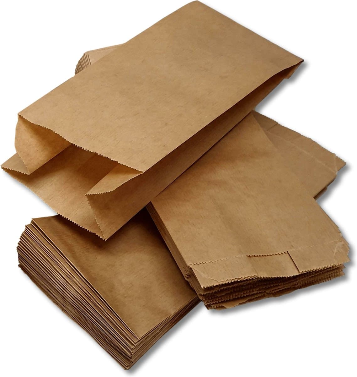 Prigta - Papieren zakjes - met zijvouw - 1 pond - 50 stuks - bruin - 13x8x26cm / fruitzakken (EAN: 8720682330289)