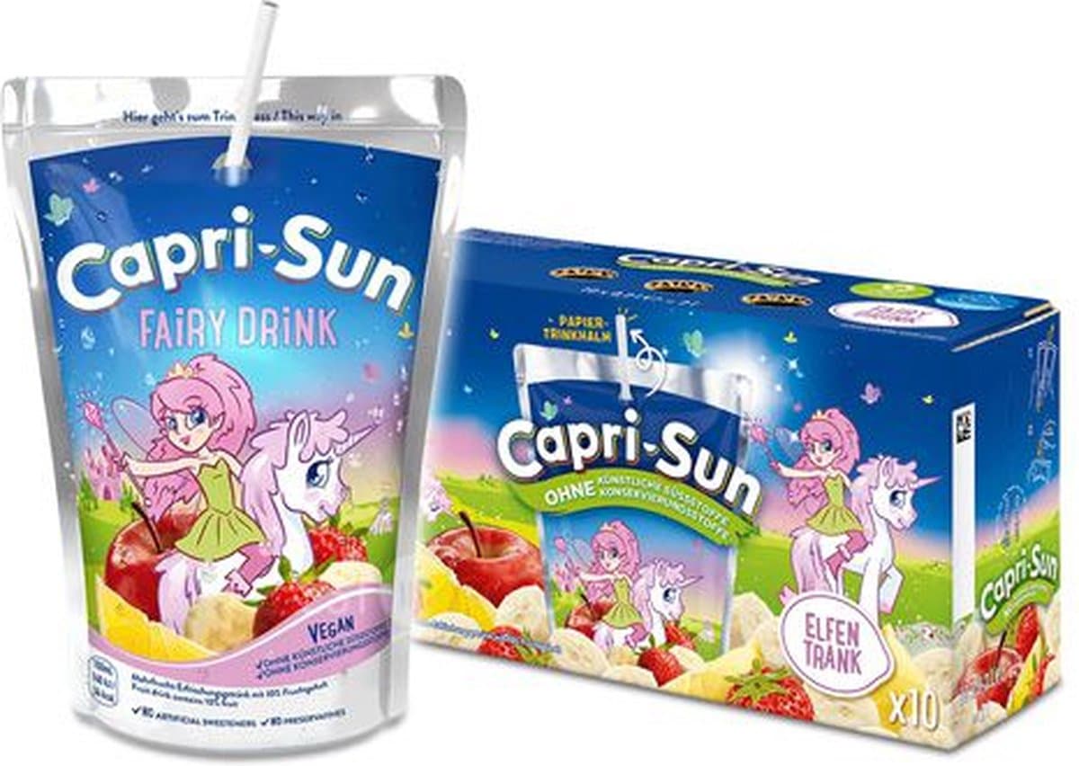 Capri-Sun Fairy Drink - fruitdrankje met banaan, appel, citroen en aardbei - 40x200ml (EAN: 4000177170717)