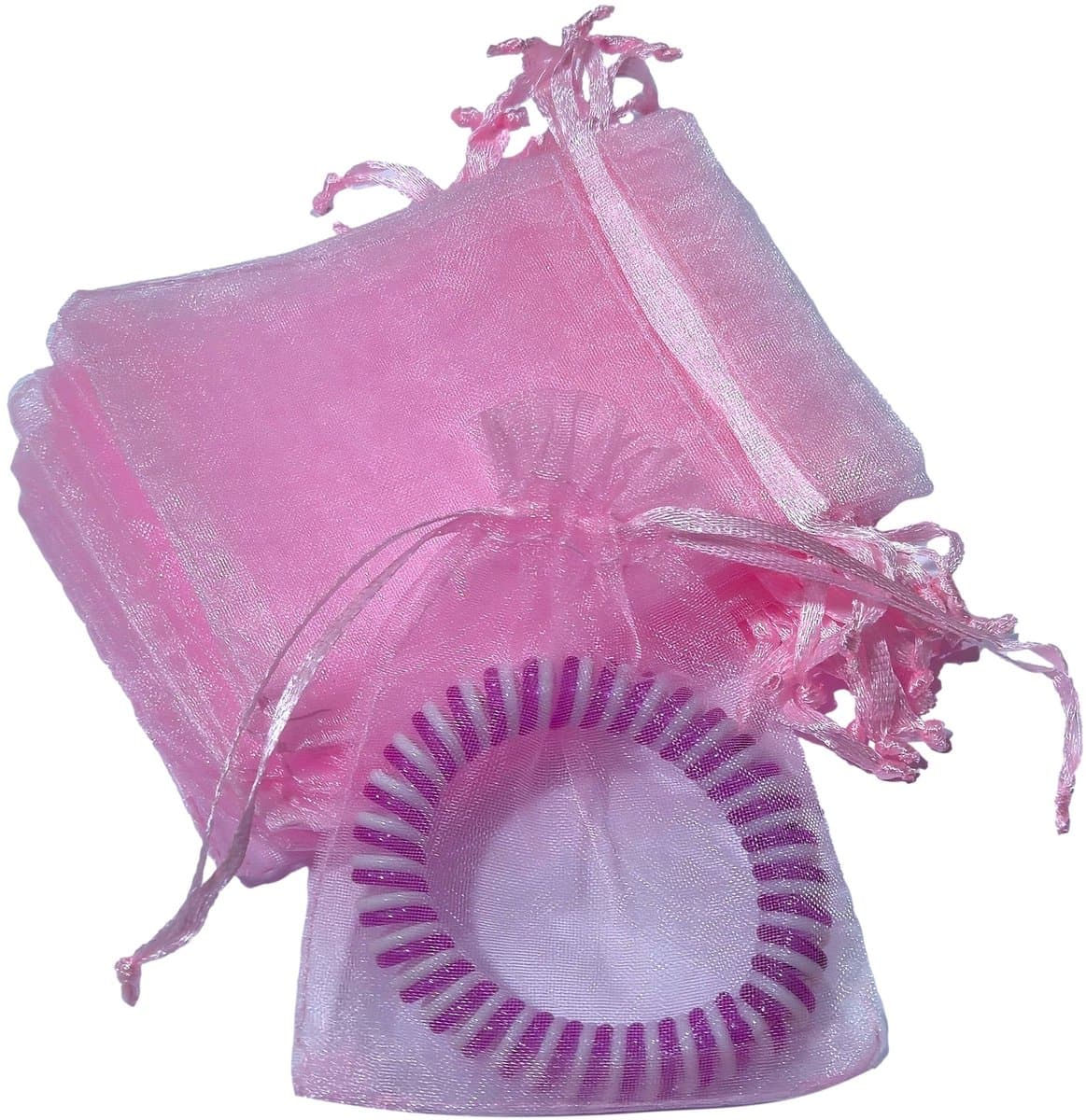 Prigta - Organza Zakjes Roze 7x9 cm - 100 stuks - Kleine Cadeauzakjes - Herbruikbaar - Voor Bedankjes, Babyshower & Sieraden (EAN: 8720682331606)