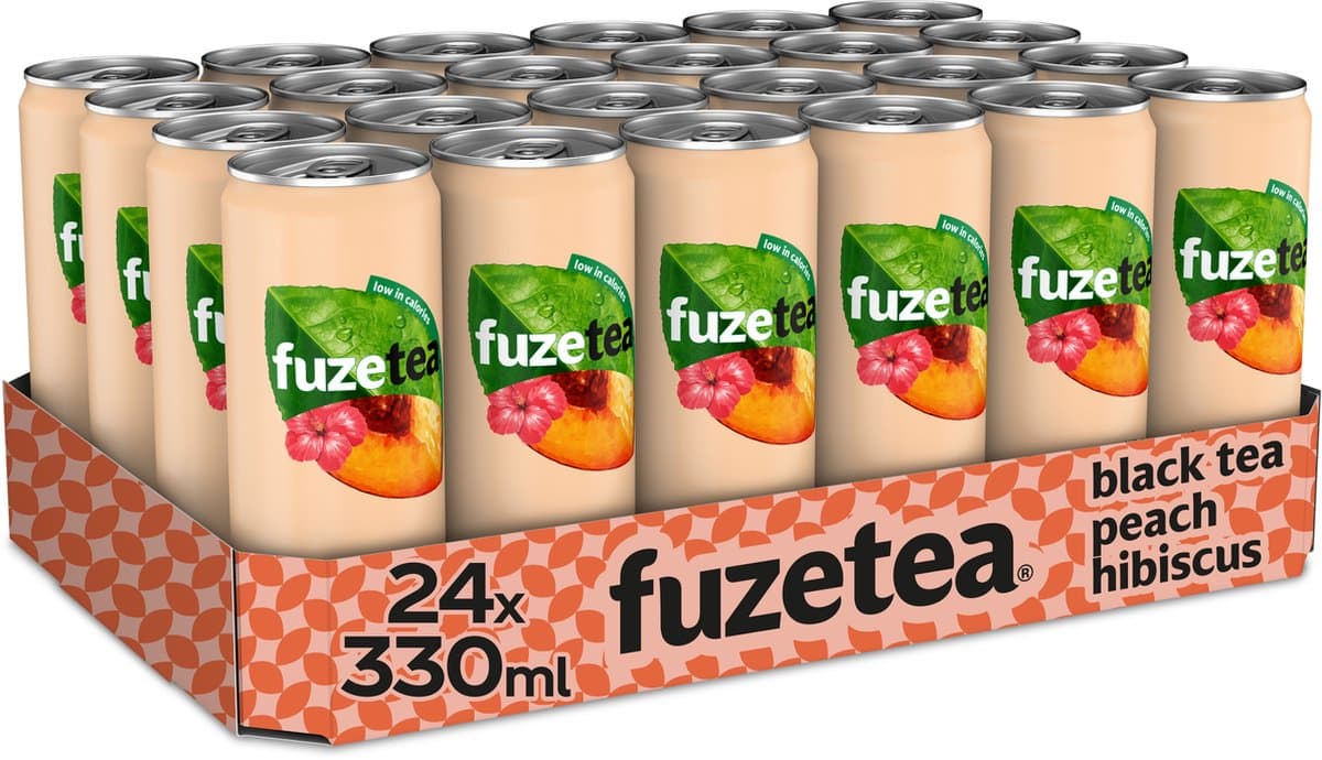 Tray Fuze Tea - Black Tea Peach Hibiscus - Sleekcan 24x33cl (EAN: 5449000239891)