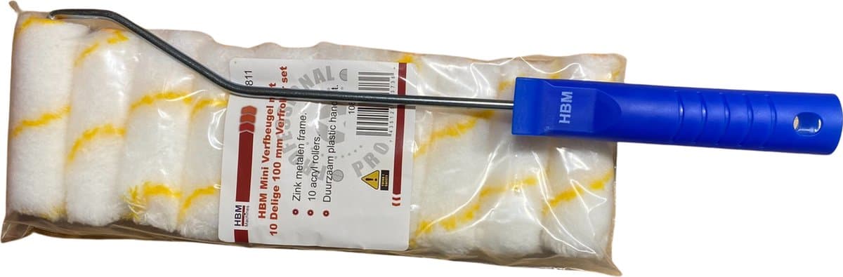 HBM Mini Verfbeugel 10-delige set 100 mm Verfroller set - Verven - Roller (EAN: 7435125793736): Waarom klein soms echt fijner is